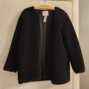 ❌SOLD❌New Artizia Wilfred Laboratoire Black Fur Teddy Oversized Sherpa Jacket XS